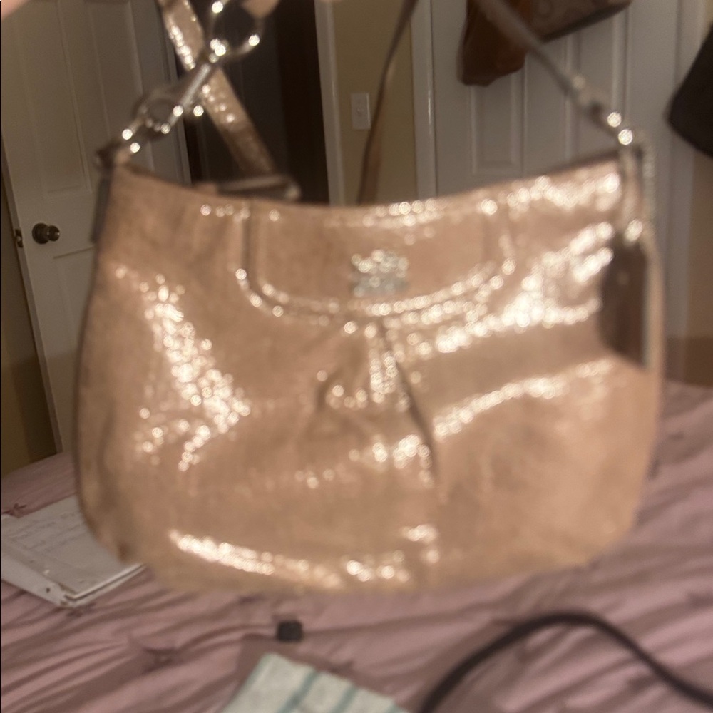 Coach Metallic Taupe Shoulder Bag 2008